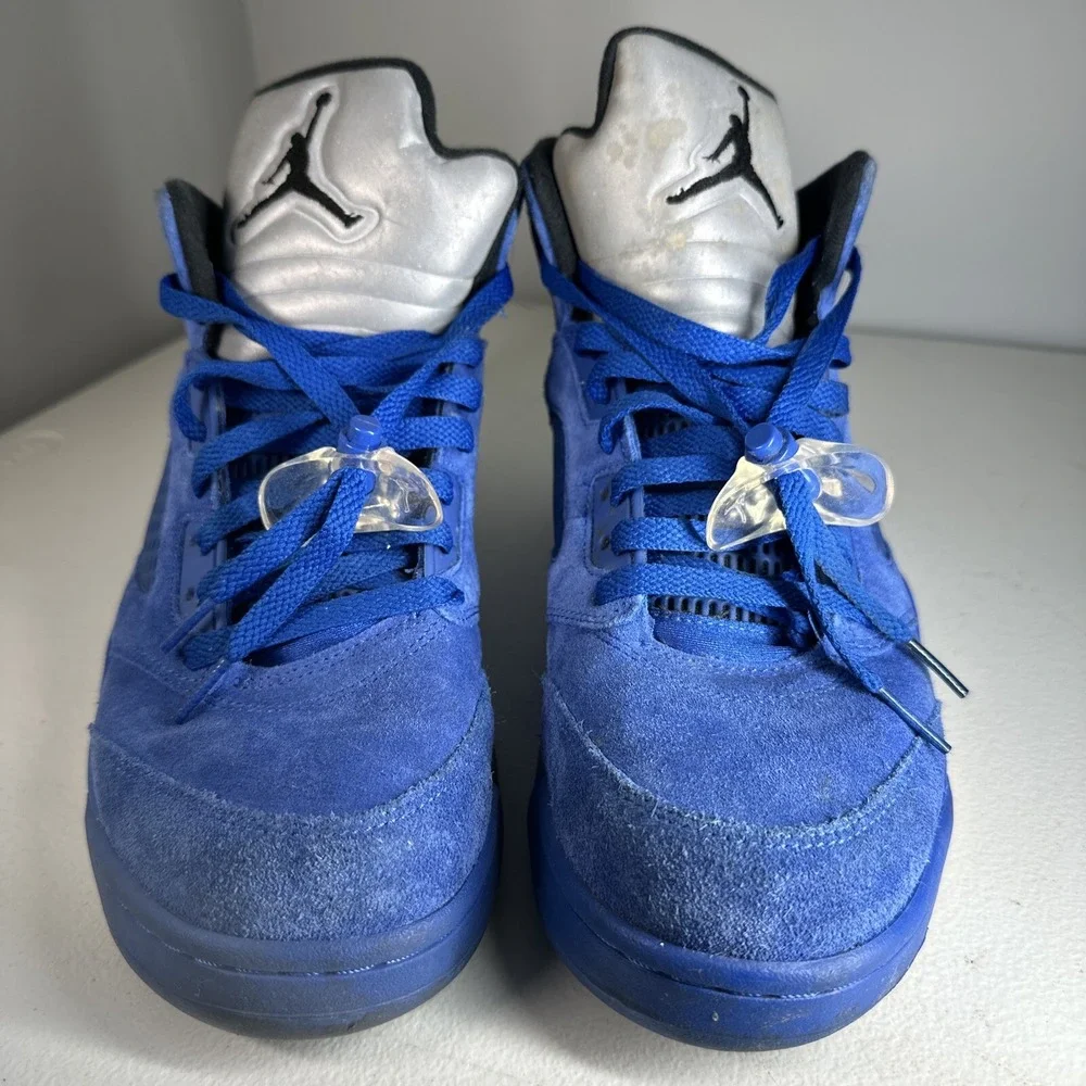 Size‎ 9.5 - Air Jordan 5 Retro Men's Sneakers Blue Suede (136027-401)